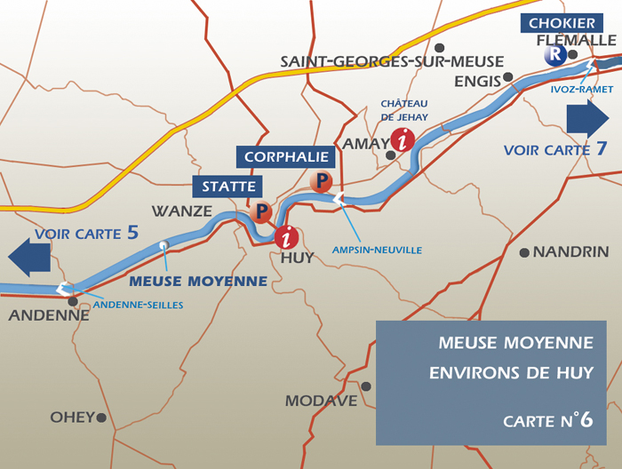 Meuse Moyenne environs de Huy (Carte N°6)
